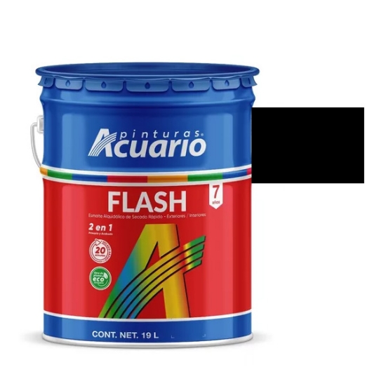 Imagen de ESMALTE NEGRO MATE 19 LT SECADO RAPIDO FLASH ACUARIO EA42290