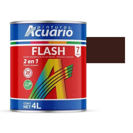 Imagen de ESMALTE CHOCOLATE 4 LT SECADO RAPIDO FLASH ACUARIO EA43940
