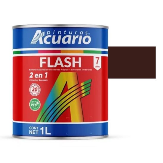 Imagen de ESMALTE CHOCOLATE 1 LT SECADO RAPIDO  FLASH ACUARIO EA43910