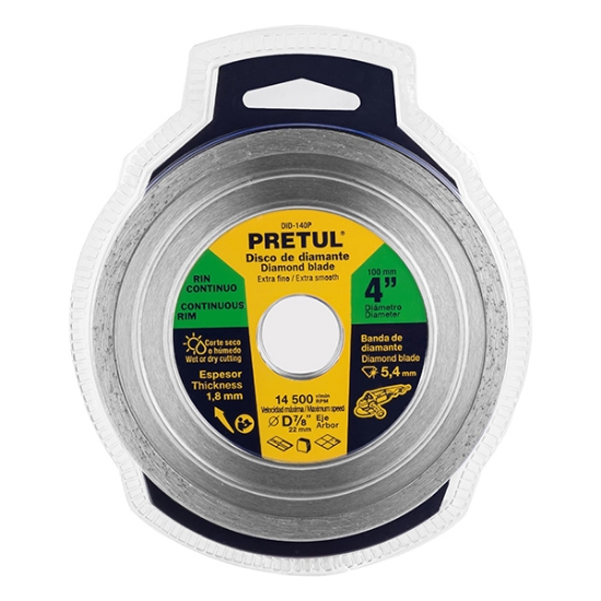 Imagen de DISCO DE DIAMANTE RIN CONTINUO DIAMETRO 4 PULG  PRETUL D-802C-P