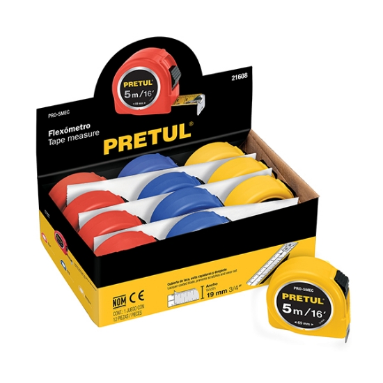 Imagen de FLEXOMETRO DE 5M COLORES  PRETUL PRO-5MEC