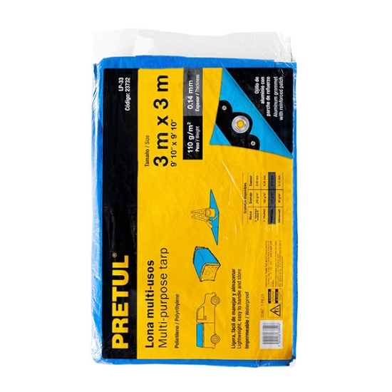Imagen de LONA  3 X 3 METROS AZUL PRETUL LP-33