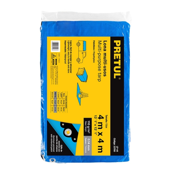 Imagen de LONA DE 4 X 4 METROS  AZUL PRETUL LP-44