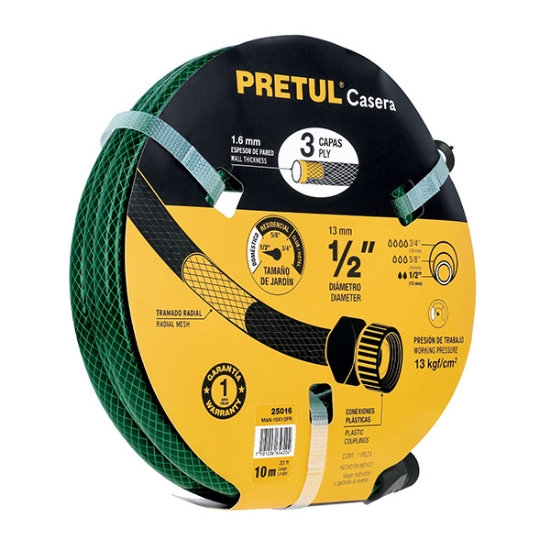Imagen de MANGUERA 10 M 1/2 PULG REFORZADA 3 CAPAS PRETUL MAN-10X1/2PR