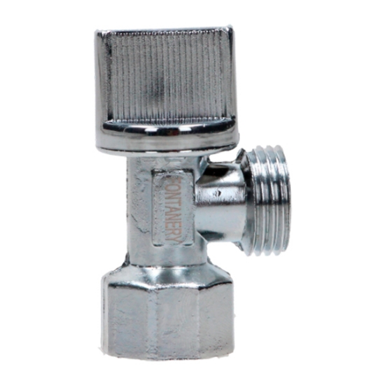 Imagen de LLAVE CONTROL ANGULAR METALICA ROSC 1/2 X 1/2 CIERRE 1/4 DE VUELTA ACABADO SATINADO FONTANERY 23006