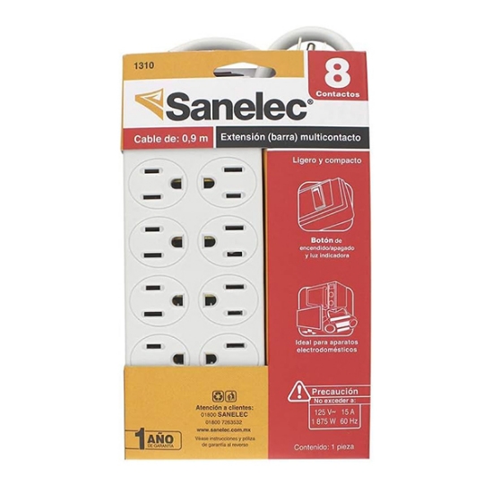 Imagen de MULTICONTACTO 8 ENTRADAS C/LUZ SANELEC 1310