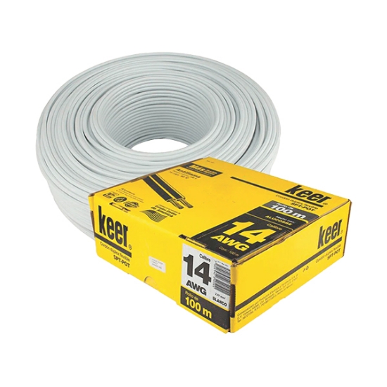 Imagen de CABLE POT  CAL 14 COLOR BLANCO ALUCOBRE SANELEC 4051
