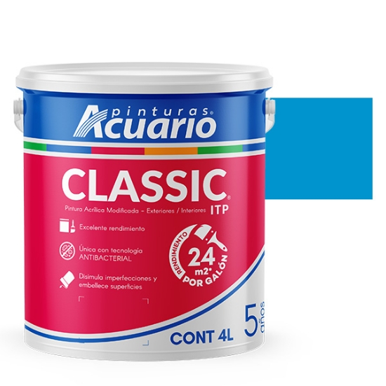 Imagen de VINILICA 4 L AZUL MEDIO ITP ACUARIO VA41140