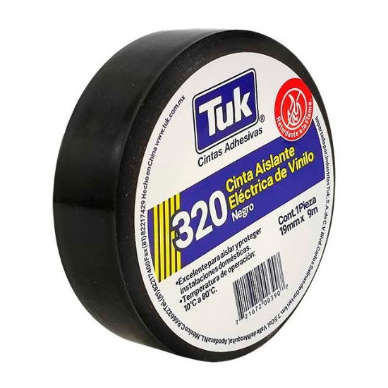 Imagen de CINTA DE AISLAR NEGRA 19MM X 9 M TUK 345002