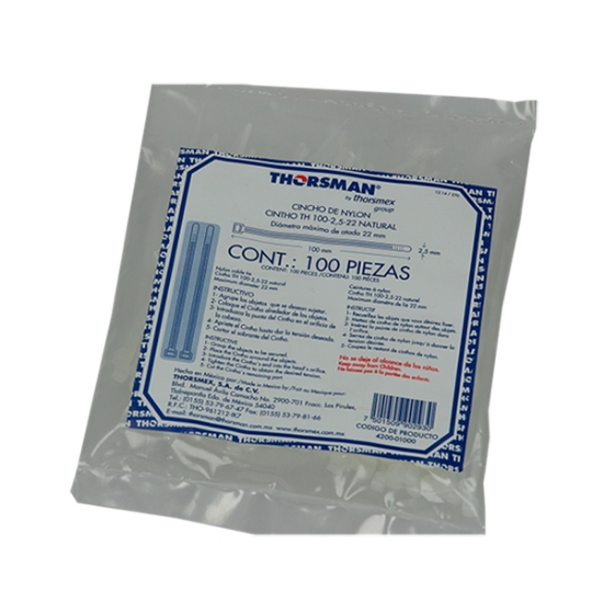 Imagen de CINCHOS 100X25 MM C/100 PZAS NATURAL THORSMAN TH-100