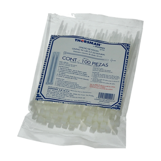 Imagen de CINCHOS 140X36 MM C/100 PZAS NATURAL THORSMAN TH-140