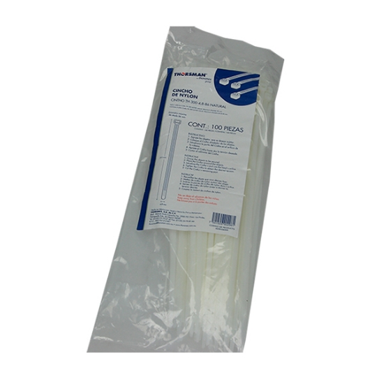 Imagen de CINCHOS 300X48 MM C/100 PZAS NATURAL THORSMAN TH-300