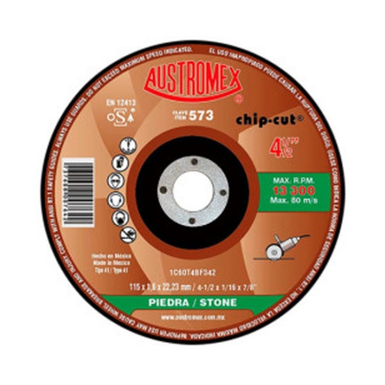 Imagen de DISCO 4.5 PULG CORTE DE PIEDRA RAPIDO AUSTROMEX 573