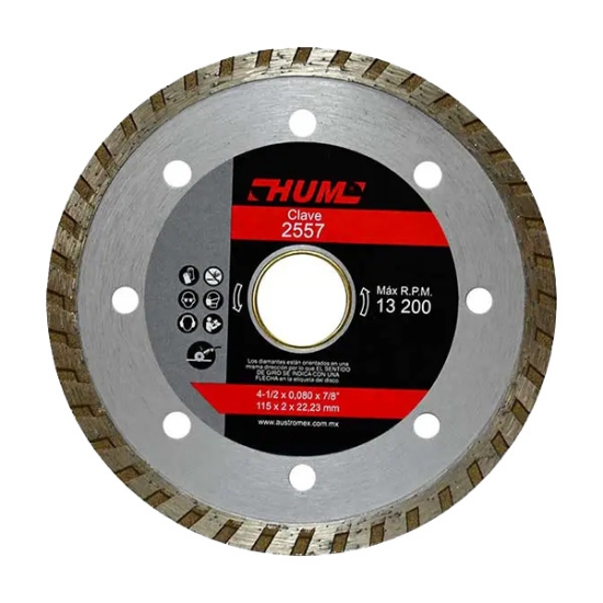 Imagen de DISCO 45 PULG CORTE DIAMANTE ALTURA 7MM TURBO EN SECO AUSTROMEX  2557