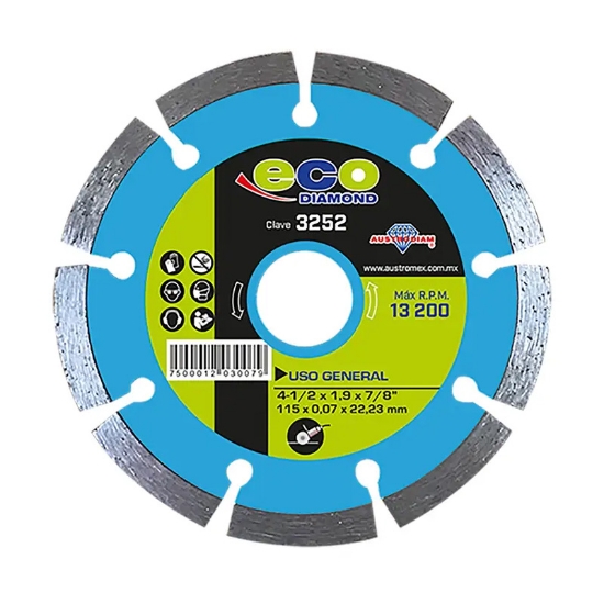 Imagen de DISCO 4.5 PULG CORTE DE DIAMANTE DENTADO ECO AUSTROMEX 3252