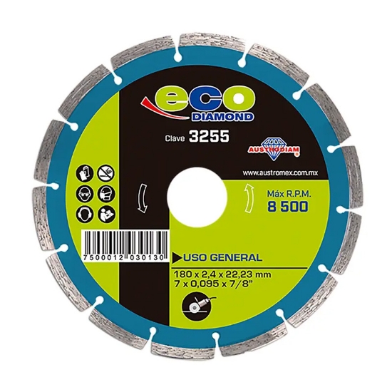 Imagen de DISCO 7 PULG CORTE DE DIAMANTE DENTADO ECO AUSTROMEX 3255