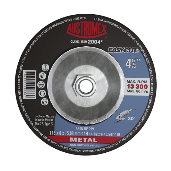 Imagen de DISCO 4.5 PULG DESBASTE DE METAL EASY CUT AUSTROMEX 2004