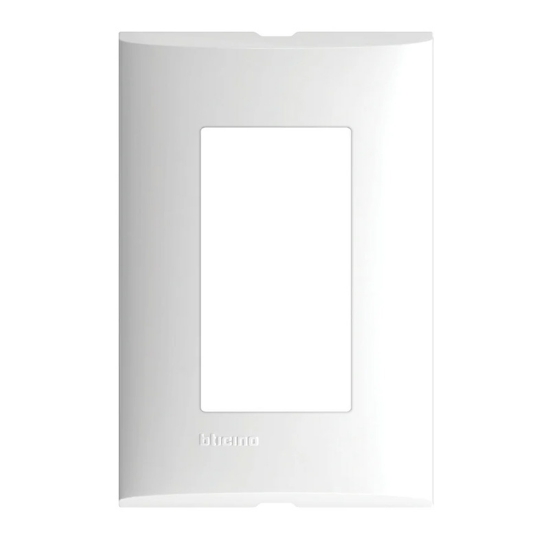 Imagen de PLACA 3 MODULOS COLOR BLANCO CON CHASIS DE RESINA  BTICINO FORZA FZA93