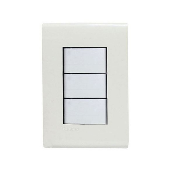 Imagen de PLACA CON TRES APAGADORES SENCILLO 10A 127V BLANCO BTICINO FORZA FZA513