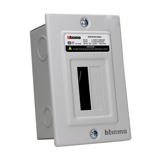 Imagen de CENTRO DE CARGA 2F EMPOTRAR 2POLOS METALICO BTICINO BTN/2EN
