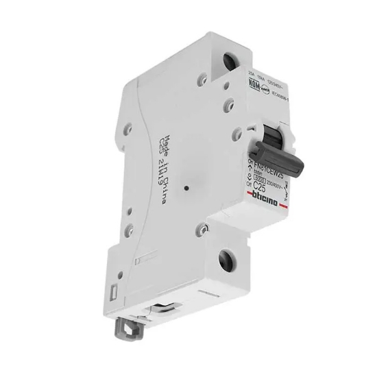 Imagen de INTERRUPTORES TERMOMAGNÉTICOS 1X25 A, MONTAJE PARA RIEL DIN FN81CEW25 25A BTICINO