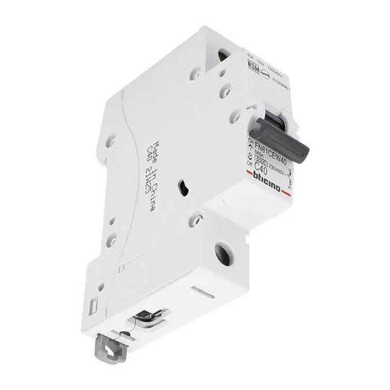 Imagen de INTERRUPTORES TERMOMAGNÉTICOS 1X40 A, MONTAJE PARA RIEL DIN FN81CEW40 40A BTICINO