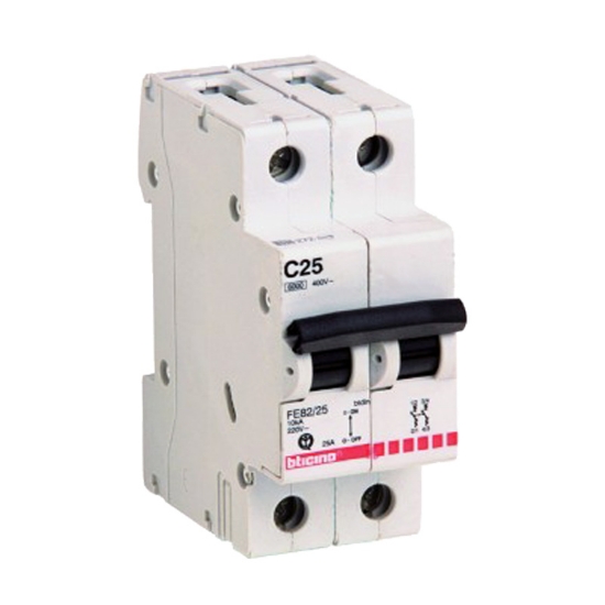 Imagen de INTERRUPTORES TERMOMAGNÉTICOS 2X32 A, MONTAJE PARA RIEL DIN FN82CEW32 32A BTICINO
