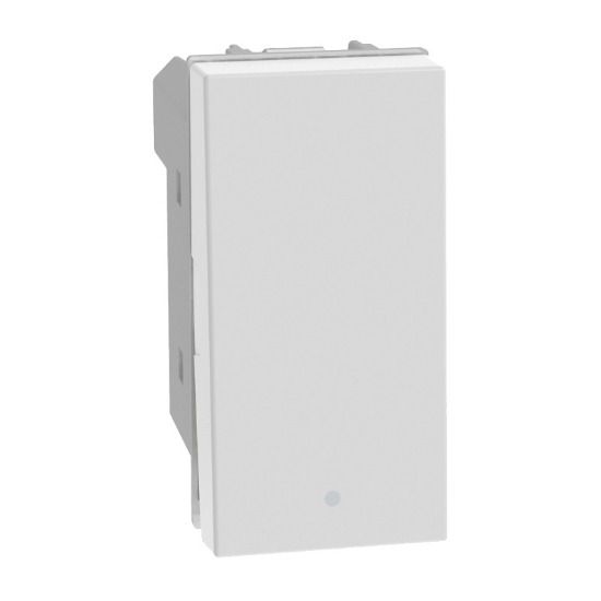 Imagen de INTERRUPTOR SENCILLO 15AX 127V 1 MOD BLANCO BTICINO GO JW4001Q