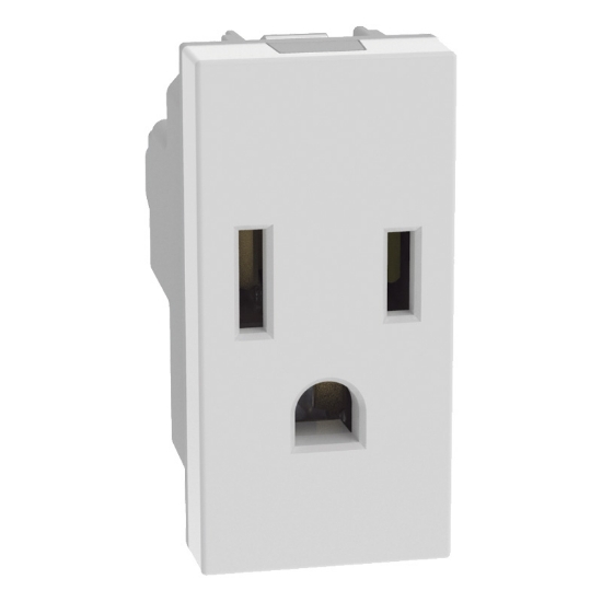 Imagen de TOMACORRIENTE 2P+T 15A 127V 1 MOD  BLANCO BTICINO GO JW4129QS