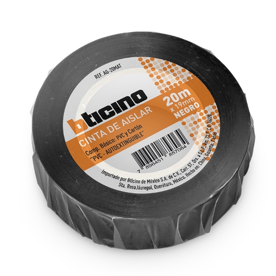 Imagen de CINTA DE AISLAR NEGRA 19MM X 20 M BTICINO AG-20MAT