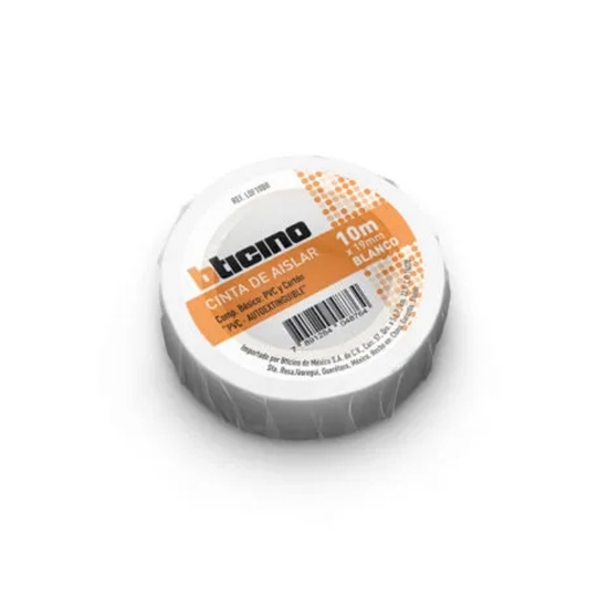 Imagen de CINTA DE AISLAR COLOR BLANCO 19MM X 10 M BTICINO LDF10BR