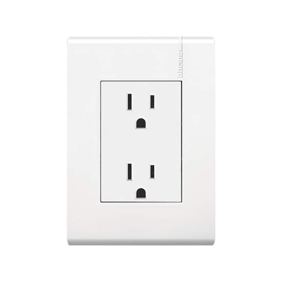 Imagen de CONTACTO DUPLEX POLARIZADO Y ATERRIZADO INCLUYE PLACA BLANCA MODUS PRO E6028NPTLS