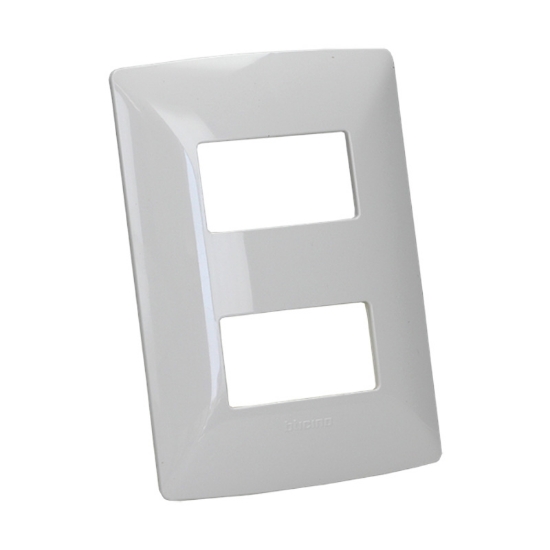 Imagen de PLACA RESINA 2 MOD BLANCO MERIDA C/CHASIS BTICINO MX QZ4803M2BN