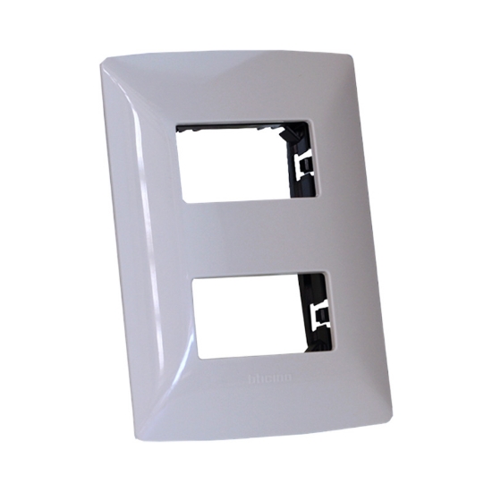 Imagen de PLACA RESINA 2 MOD MARFIL C/CHASIS BTICINO MX QZ4803M2MA