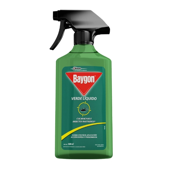 Imagen de INSECTICIDA 480 ML BAYGON VERDE LIQUIDO  CON GATILLO BAYER JHONSON 1810111
