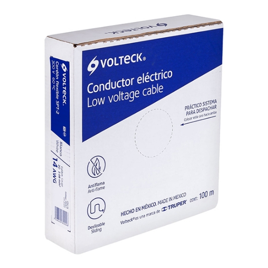 Imagen de CORDÓN DÚPLEX FLEXIBLE SPT, 14 AWG ROLLO 100 M VOLTECK CDU-14