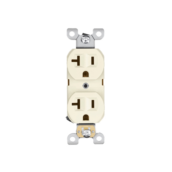 Imagen de CONTACTO DUPLEX 2 POLOS 3 HILOS  MARFIL LININEA STANDARD  VOLTECK CODO-MS