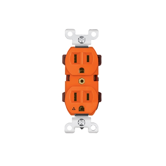 Imagen de CONTACTO DOBLE TIERRA AISLADA NARANJA LINEA STANDARD  VOLTECH CODO-TAS