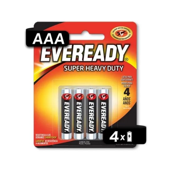 Imagen de PILA AAA BLISTER CON 4 PILAS EVEREADY POWER PLUS