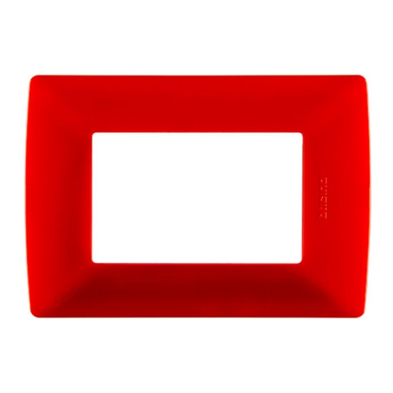 Imagen de PLACA RESINA 3 MOD ROJO C/CHASIS BTICINO MX QZ4803M3RO