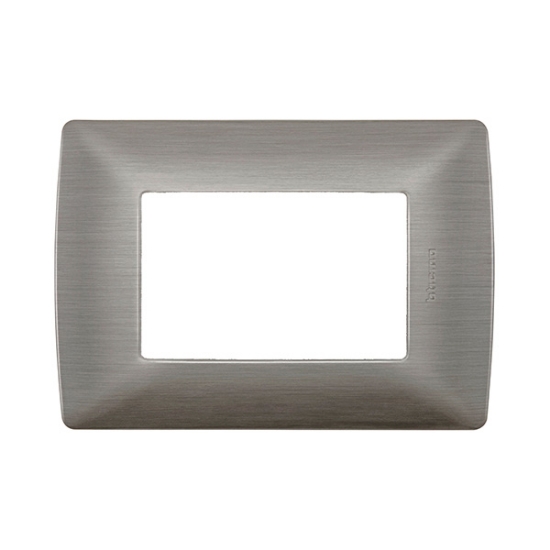 Imagen de PLACA 3 MOD ACERO ALUMINIO C/CHASIS QZ4803M3AAC BTICINO MX