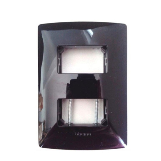 Imagen de PLACA RESINA 2 MOD NEGRO OBSIDIANA C/CHASIS BTICINO MX QZ4803M2NR