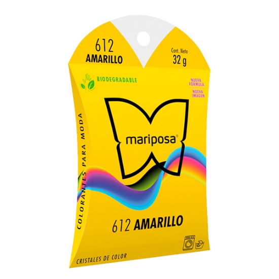 Imagen de COLORANTE AMARILLO 612 C/32 GR CRISTALES MARIPOSA 21612