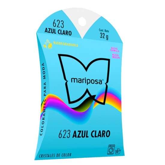 Imagen de COLORANTE AZUL CLARO 623 C/32GR CRISTALES MARIPOSA 21623