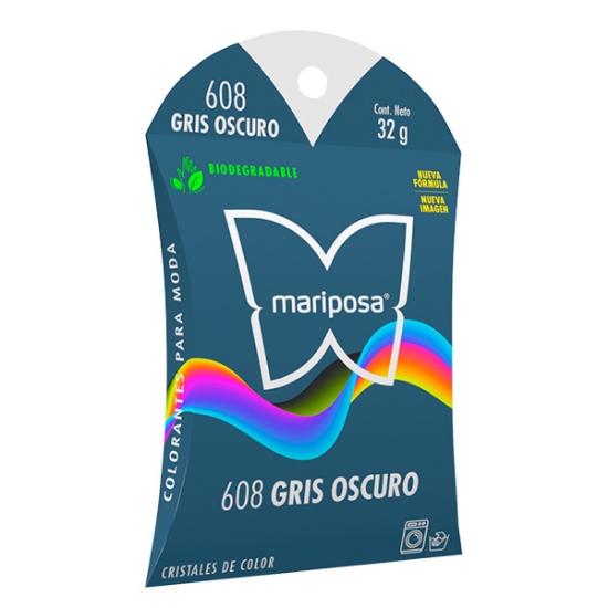 Imagen de COLORANTE GRIS OSCURO 608 C/32GR CRISTALES MARIPOSA 21608