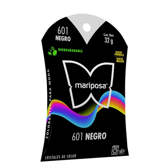 Imagen de COLORANTE NEGRO 601 C/32 GR CRISTALES MARIPOSA 21601