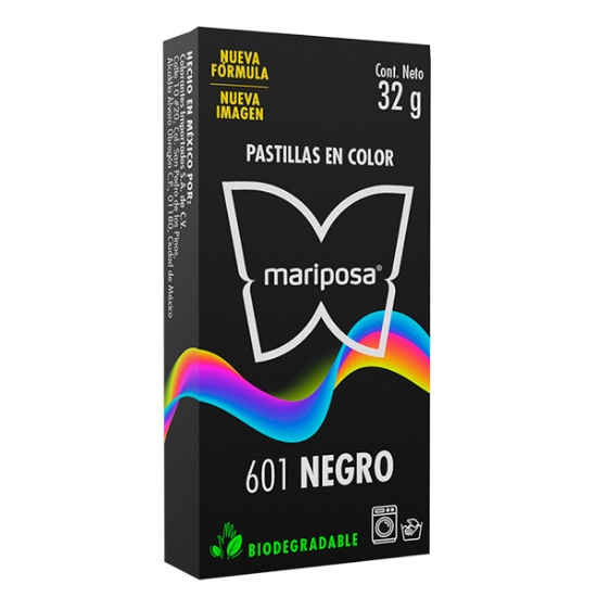 Imagen de COLORANTE NEGRO 601 C/32 GR PASTILLA MARIPOSA 10601