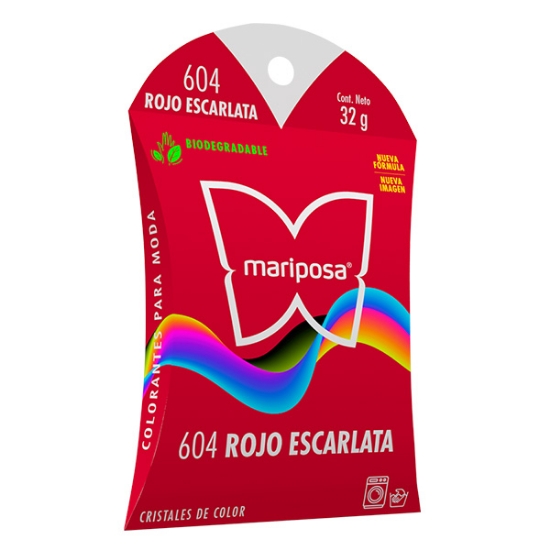 Imagen de COLORANTE ROJO ESCARLATA 604 C/32 GR CRISTALES MARIPOSA 21604