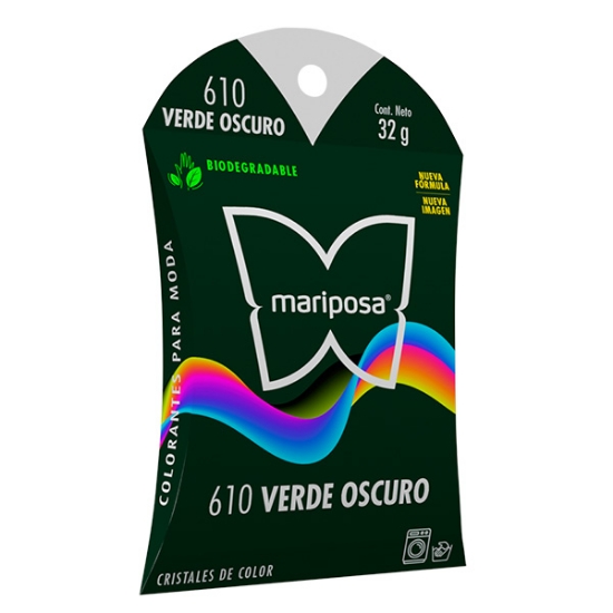 Imagen de COLORANTE VERDE OSCURO 610 C/32 GR CRISTALES MARIPOSA 21610