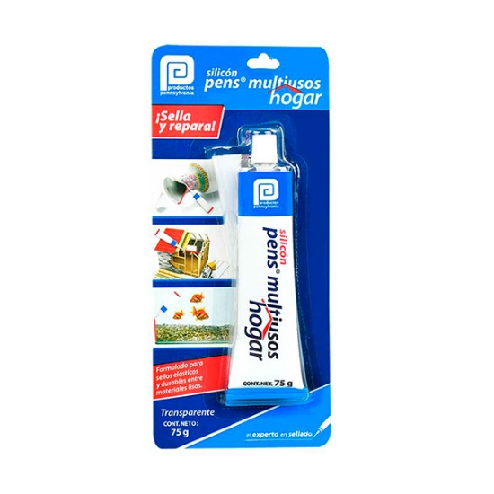 Imagen de PENS SILICON PARA HOGAR TRANSPARENTE TUBO 75 GR PENNSYLVANIA3SSI00293